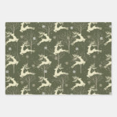 Feuille De Papier Cadeau Vacances de Noël Reindeer Bois d'hiver (Devant 2)