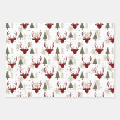 Feuille De Papier Cadeau Vacances de Noël Reindeer Bois d'hiver (Devant)