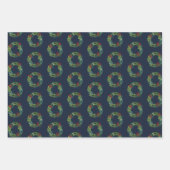 Feuille De Papier Cadeau Vacances De Noël Saintes Et Vertes (Devant)