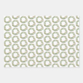 Feuille De Papier Cadeau Vacances de Noël Verdure Wreath (Devant 3)