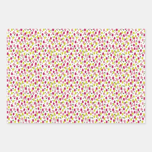 Feuille De Papier Cadeau Vacances de Noël vert Hot Rose (Devant 2)