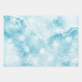 Feuille De Papier Cadeau Vacances d'hiver Elégant Blue Snowflakes Noël (Devant 2)