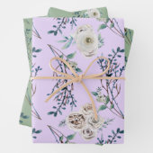 Feuille De Papier Cadeau Vacances d'hiver mariage rose motif sage (En situation)