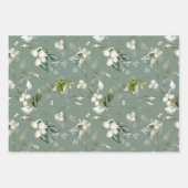 Feuille De Papier Cadeau Vacances d'hiver motif couleur verte de l'eau sain (Devant 3)