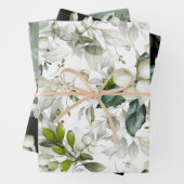 Feuille De Papier Cadeau Vacances d'hiver motif couleur verte de l'eau sain (En situation)