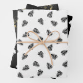 Feuille De Papier Cadeau Vacances d'hiver noir (En situation)