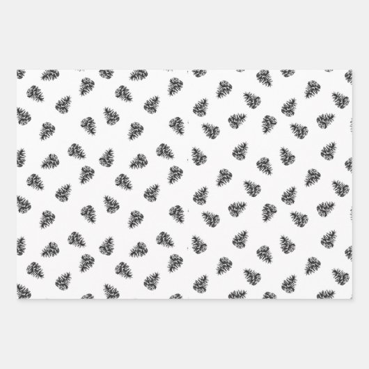 Feuille De Papier Cadeau Vacances d'hiver noir (Devant)