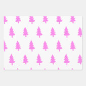 Feuille De Papier Cadeau Vacances d'hiver pin motif rose chaud (Devant 2)
