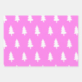 Feuille De Papier Cadeau Vacances d'hiver pin motif rose chaud (Devant)