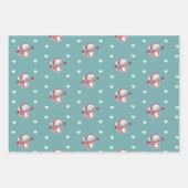 Feuille De Papier Cadeau Vacances d'hiver rose vert (Devant 2)