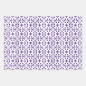 Feuille De Papier Cadeau Vacances élégance chic : Pastel violet & blanc (Devant 3)