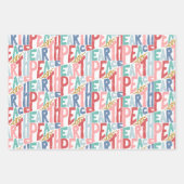 Feuille De Papier Cadeau Vacances en blanc (Devant)