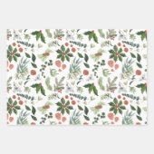 Feuille De Papier Cadeau Vacances en bois hivernal (Devant)