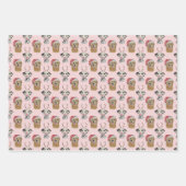 Feuille De Papier Cadeau Vacances Golden Retriever et Dalmation (Devant)