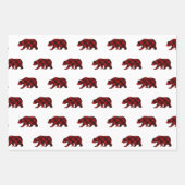 Feuille De Papier Cadeau Vacances Noël ours rouge plaid hiver (Devant 2)