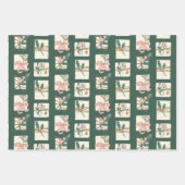 Feuille De Papier Cadeau Vacances Pink & À feuillage persistant Plaid (Devant)