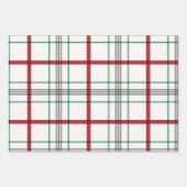 Feuille De Papier Cadeau Vacances plaid rouge et vert (Devant)