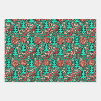 Feuille De Papier Cadeau Vacances Rétro Quirky #1