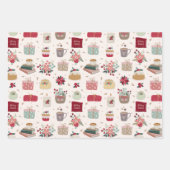 Feuille De Papier Cadeau Vacances Verdure Berries Stars Pays (Devant 3)