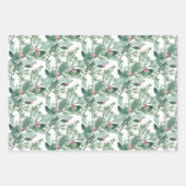 Feuille De Papier Cadeau Vacances vert foncé et rouge Noël (Devant)