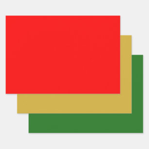 Feuille De Papier Cadeau Vacances Vert Or Rouge