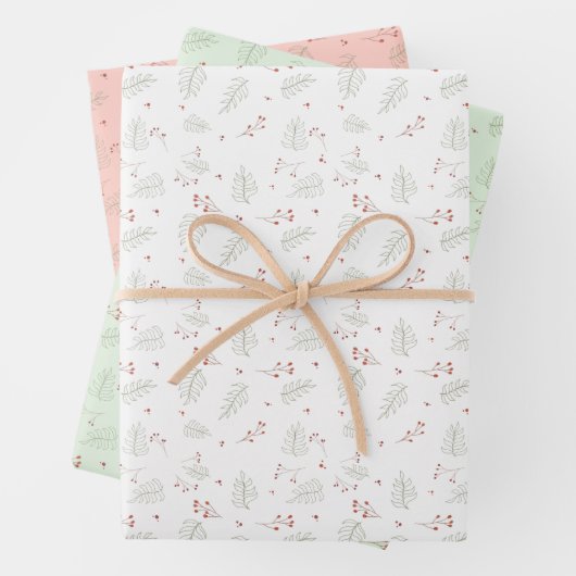 Feuille De Papier Cadeau Vacances vertes (En situation)