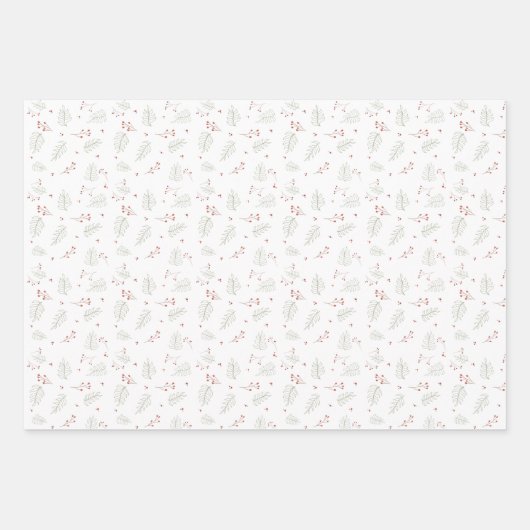 Feuille De Papier Cadeau Vacances vertes (Devant)