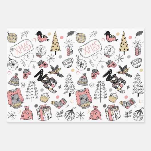 Feuille De Papier Cadeau Vacances Whimsical Noel (Devant)