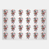 Feuille De Papier Cadeau Vache bébé (veau) Enfants de Noël (Devant)