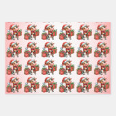 Feuille De Papier Cadeau Vache bébé (veau) Enfants de Noël (Devant 3)