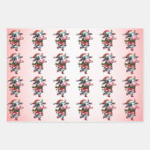 Feuille De Papier Cadeau Vache bébé (veau) Enfants de Noël (Devant 2)