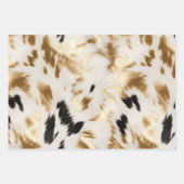 Feuille De Papier Cadeau Vache blanche noire (Devant 3)