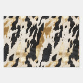 Feuille De Papier Cadeau Vache blanche noire (Devant 2)