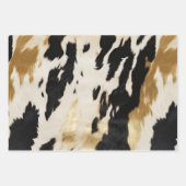 Feuille De Papier Cadeau Vache blanche noire (Devant 2)