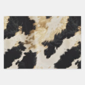 Feuille De Papier Cadeau Vache blanche noire (Devant)