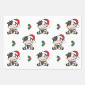 Feuille De Papier Cadeau Vache Noël Animaux d'hiver Vaches de vacances (Devant 2)