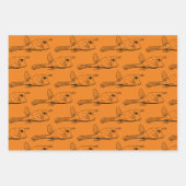 Feuille De Papier Cadeau Vache Poisson Eau Animaux Motif Orange Rouge Viole (Devant)