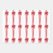 Feuille De Papier Cadeau Vaches de Noël roses et rouges (Devant)