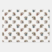 Feuille De Papier Cadeau Vaches florales mignonnes portant une ferme Motif (Devant)