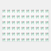 Feuille De Papier Cadeau Vaches florales roses et turquoise (Devant 2)