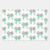Feuille De Papier Cadeau Vaches florales roses et turquoise (Devant)