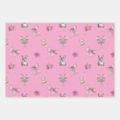 Feuille De Papier Cadeau Vaches, lapins et fleurs (Devant 2)