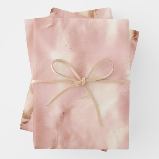 Feuille De Papier Cadeau Vachette de vache à lait rose sud-ouest (En situation)