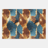 Feuille De Papier Cadeau Vachette d'or bleu occidental (Devant 3)