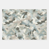 Feuille De Papier Cadeau Vague camo bleu furtif (Devant)