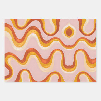 Feuille De Papier Cadeau Vague Groovy