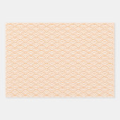 Feuille De Papier Cadeau Vague japonaise moderne orange noir blanc géométri (Devant 3)