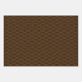 Feuille De Papier Cadeau Vague japonaise moderne orange noir blanc géométri (Devant 2)