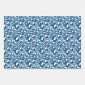 Feuille De Papier Cadeau Vagues Abstraites (Devant)