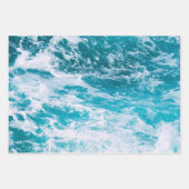 Feuille De Papier Cadeau Vagues de l'océan bleu (Devant 2)